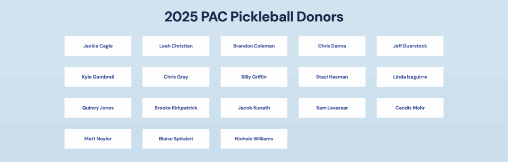 PAC Pickleball Donors