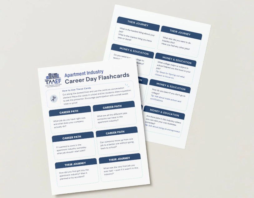 TAAEF Career Day Flashcards Cvr